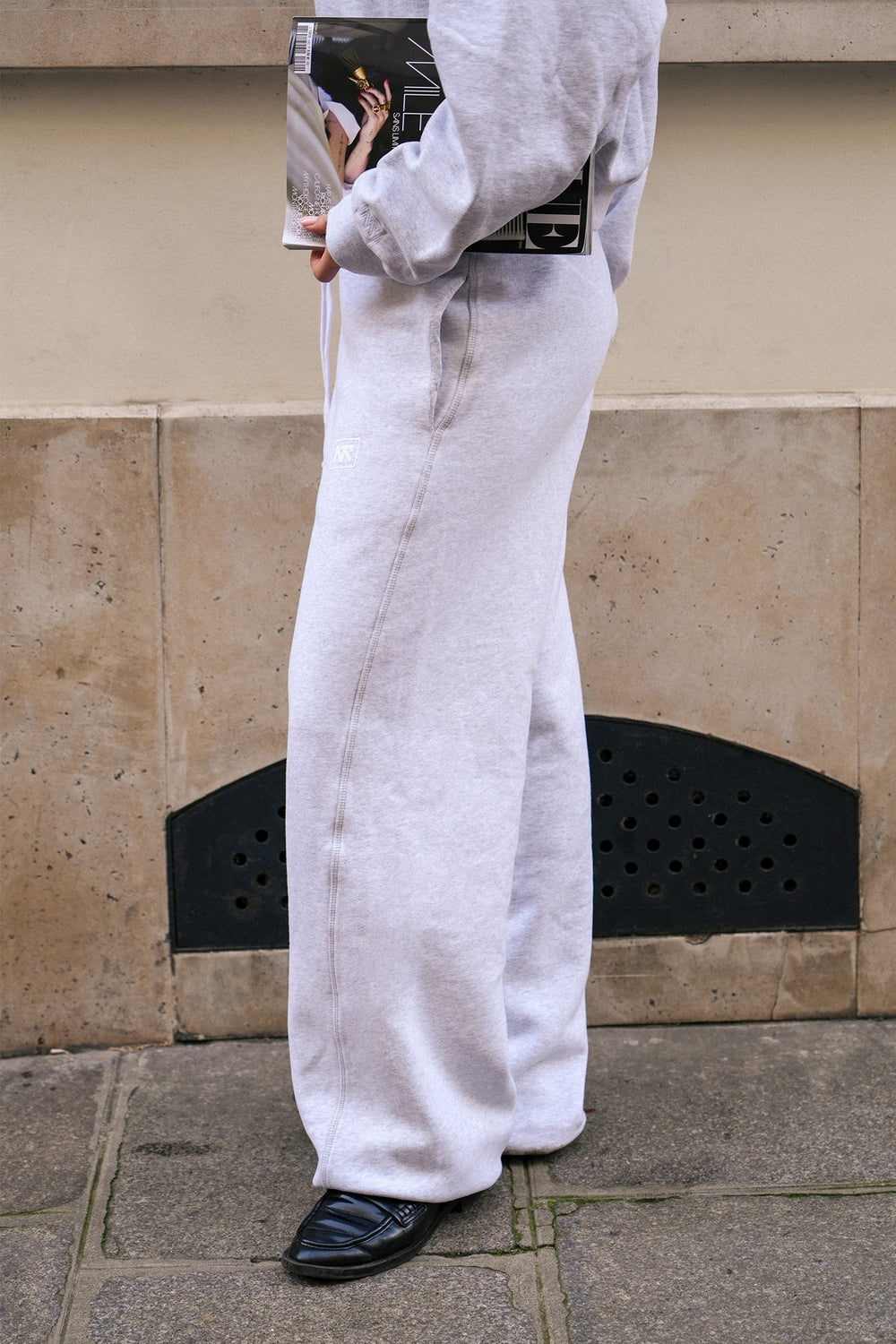 Wide Leg Jogger | Grey Melange