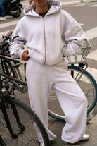 unisex overzised hoodie vest in grijs met zakken van naetur