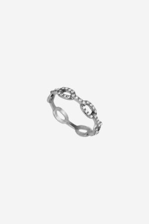 Strass-Chain-Ring-Silver