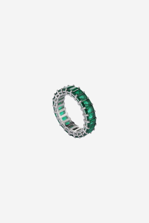 Green-Chunky-Strass-Ring-Silver