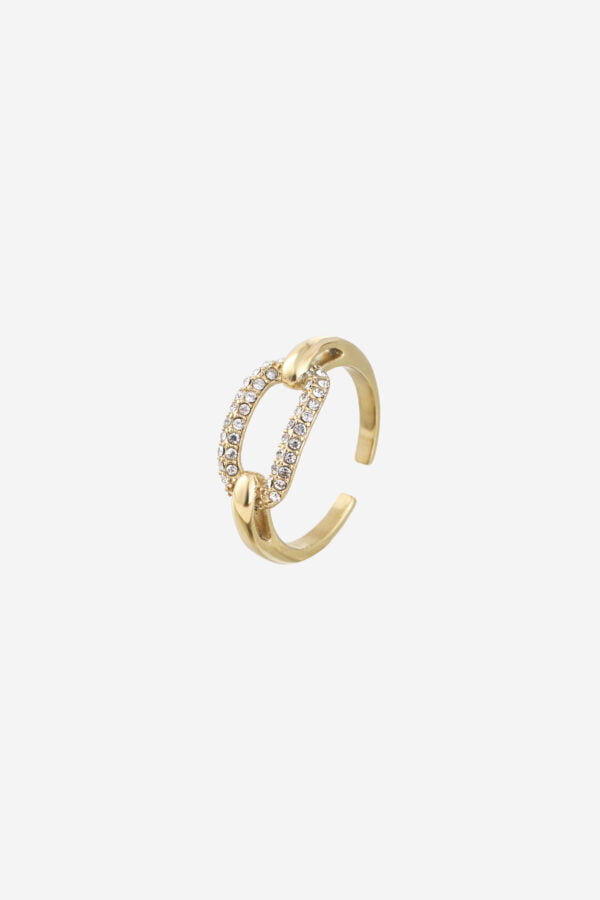 Strass-Oval-Link-RIng-Gold